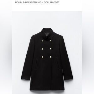 Zara almost like men’s double breasted high collar coat size xs black women’s